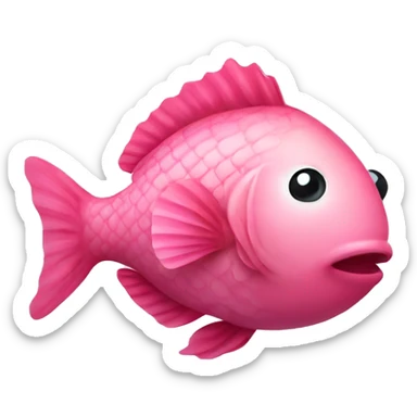 pink fish with white bow sticker