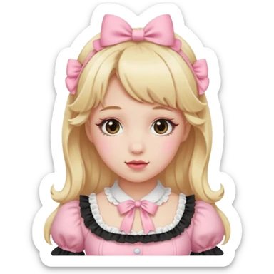 Pink Lolita with blonde hair sticker