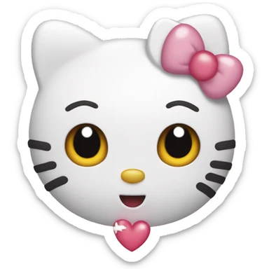 Hello kitty with heart eyes sticker