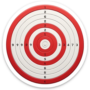 bullseye target with red and white concentric circles sticker
