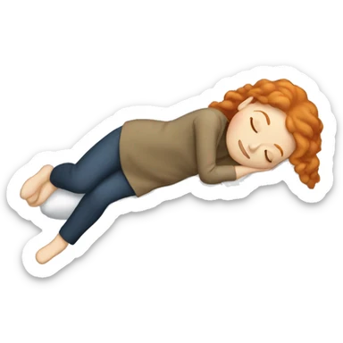Ginger pretty woman sleeping sticker