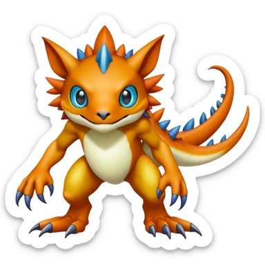  Fakémon-Digimon-Bagbean-Vernid-creature (full body) sticker