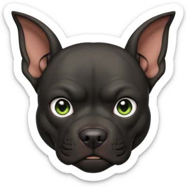fully black pitbull with floppy goblin ears sticker