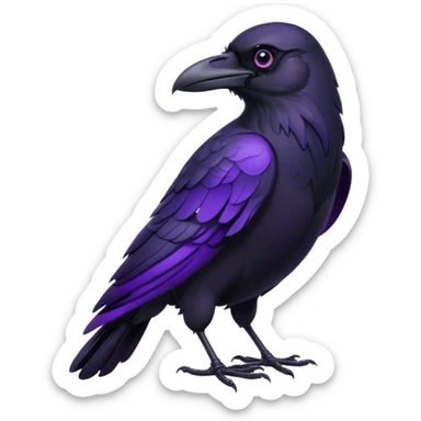 black raven with purple eyes sticker