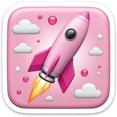 mix light pink dark pink and white girly phone rocket sticker