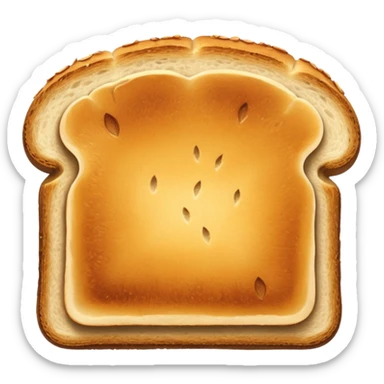 a slice of toasted bread, golden brown sticker