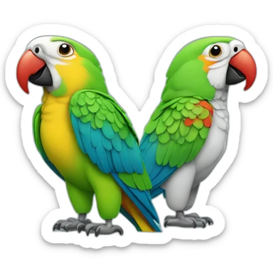 4 parrots in business casuals sticker