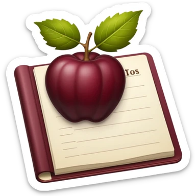 HAZ UN planificador de lista de objetivos en color vinotinto/rojo carmesí brillante, con hojas blancas sticker