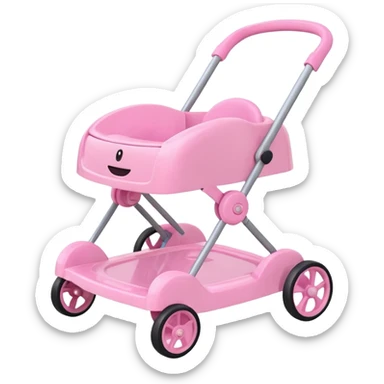 pink baby walker sticker