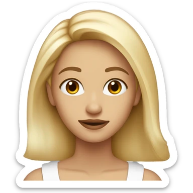 Femme blonde, cheveux long et lisse, yeux marron et clair de peau, vers la cinquentaine sticker