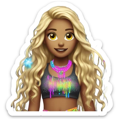 blonde rave girl sticker