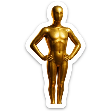 golden trophy, cinematic mannequin style sticker