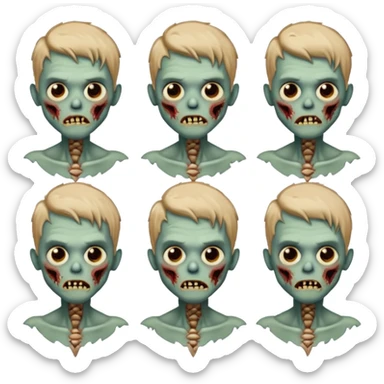 Garoto zombie com o cabelo até o pescoço  sticker