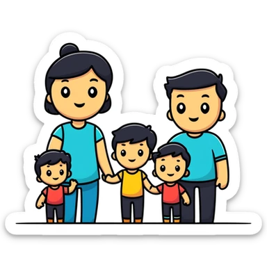 family of four sticker