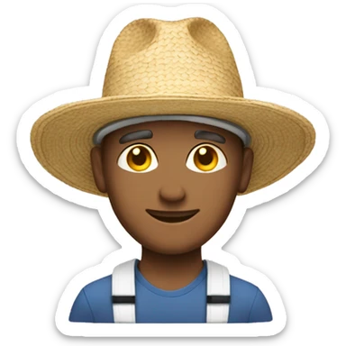 Healthy city slicker caucasian headshot with sunhat sticker