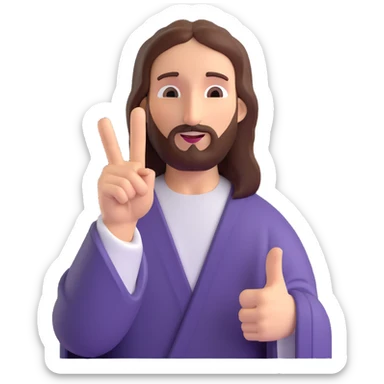 Jesus Christ character flipping the middle finger sticker