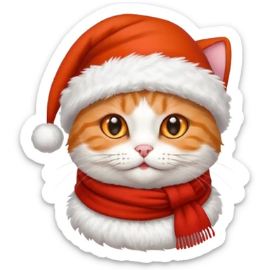 Un  gato con ropa navideña sticker