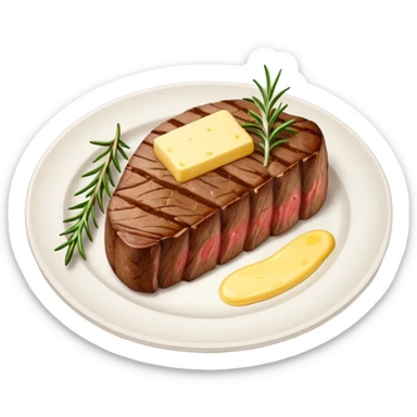 fancy steak on a fancy fine dining plate sticker