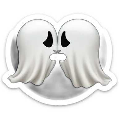 a female and a male ghosts kissing in a Ying and yang sticker
