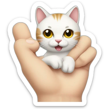 Middle finger cat sticker