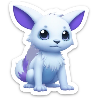 Cute cool purple white blue animal hybrid Fakemon full body sticker