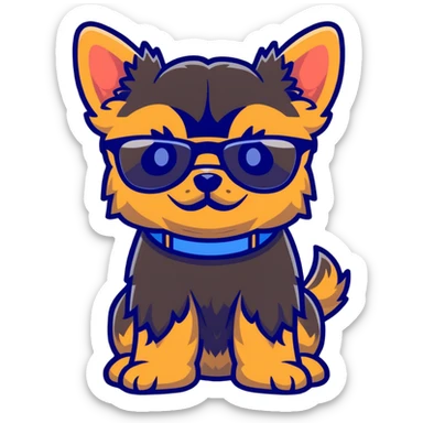 Yorkie terrier con gafas  sticker