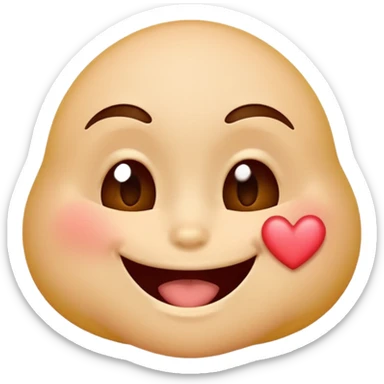 A single emoji that's feeling extreme happiness. Blushing and feeling in love. Grinning and smiling and making a kissy face. Something sweet and perfect to send to someone you love. Not a familiar love something deep and profound. Something unique. sticker