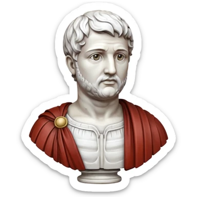 white classical roman bust sticker