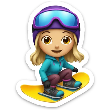 girl snowboarding sticker
