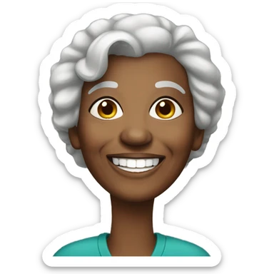 african american elderly lady smiling sticker