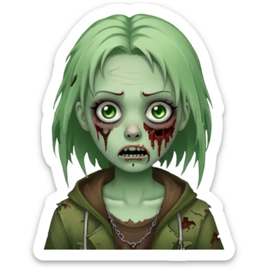 Zombie girl with a septum piercing sticker