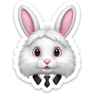 Bunny with a tie sticker