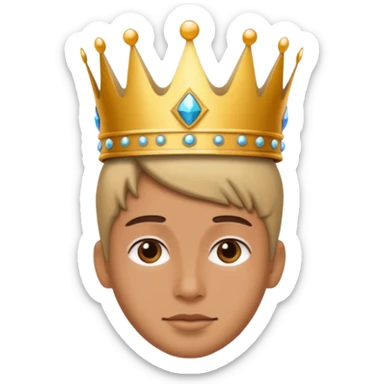 Cara con corona de Rey sticker