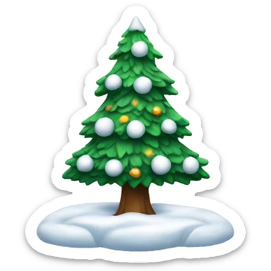 Christmas tree with snow on it sticker