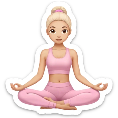 yoga girl light pink clothes  sticker