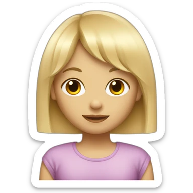 a blond girl with a fringe sticker