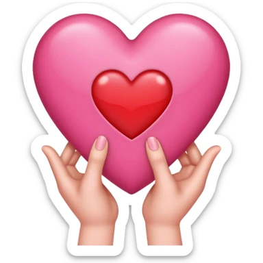 Hand heart 🫶🏻 emoji with a red heart ❤️ inside sticker