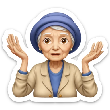 Old lady hands up raise the roof sticker