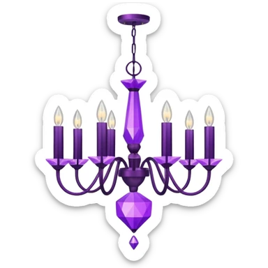 minimalist simple purple chandelier sticker