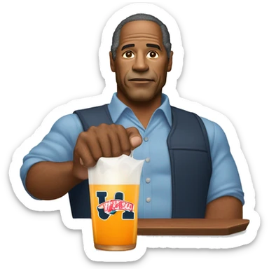 Oj Simpson with a glove that doesn’t fit sticker