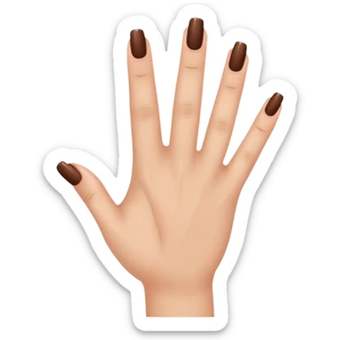 brown nails on a hand with 5 finger, but a pretty and feminine hand sticker