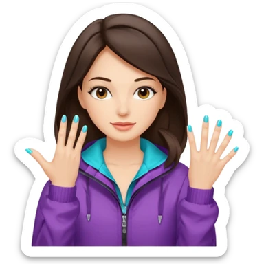 Brunette a manicure at nail salon wind club and I love it when I love it  sticker