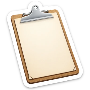wooden clipboard with white paper sticker