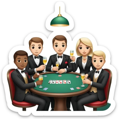 casino with diverse people  sticker