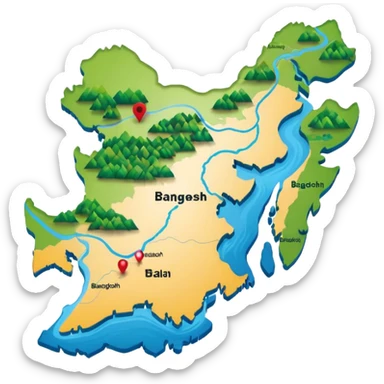 bangladesh map sticker
