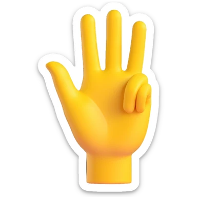 Convert the hand making the 'OK' gesture into a 3D emoji style with a smooth and rounded look, keeping the pose and proportions, in yellow emoji color. sticker