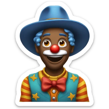clown cowboy sticker