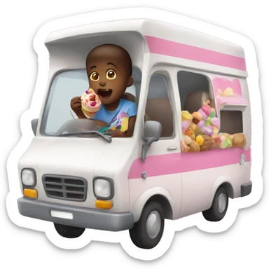 kids in a van eaTING SWEETS sticker