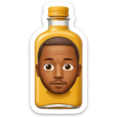 kendrick lamar’s face on a big mustard bottle sticker