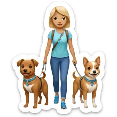 Walker + two dogs,Pet Walkers. sticker